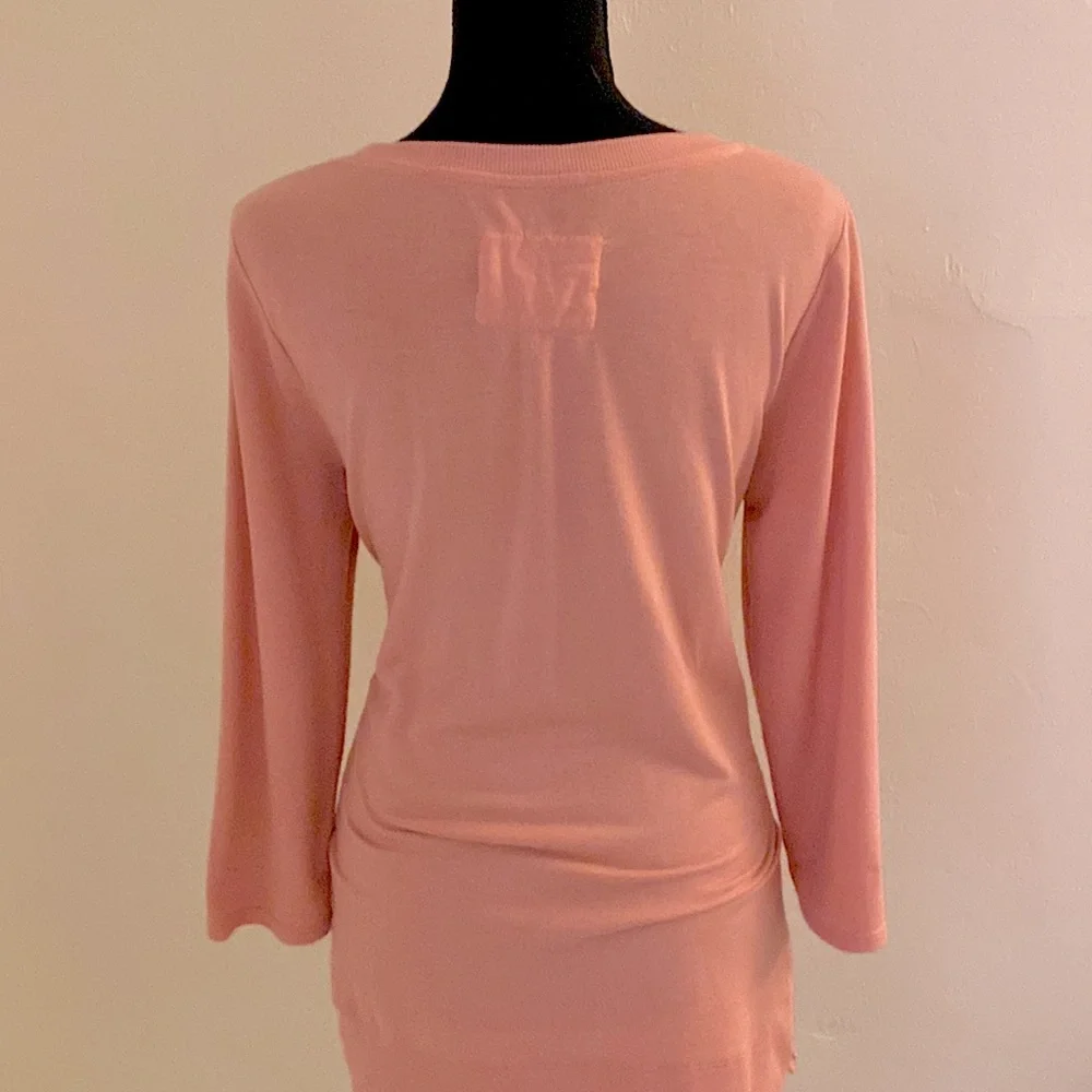 Cupio 3/4 Sleeve High Low Light Pink Top Size Medium - Picture 14 of 16